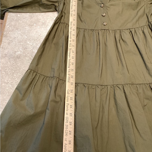 Sanctuary Button Babydoll Mini Dress Olive Size XS - Picture 7 of 10